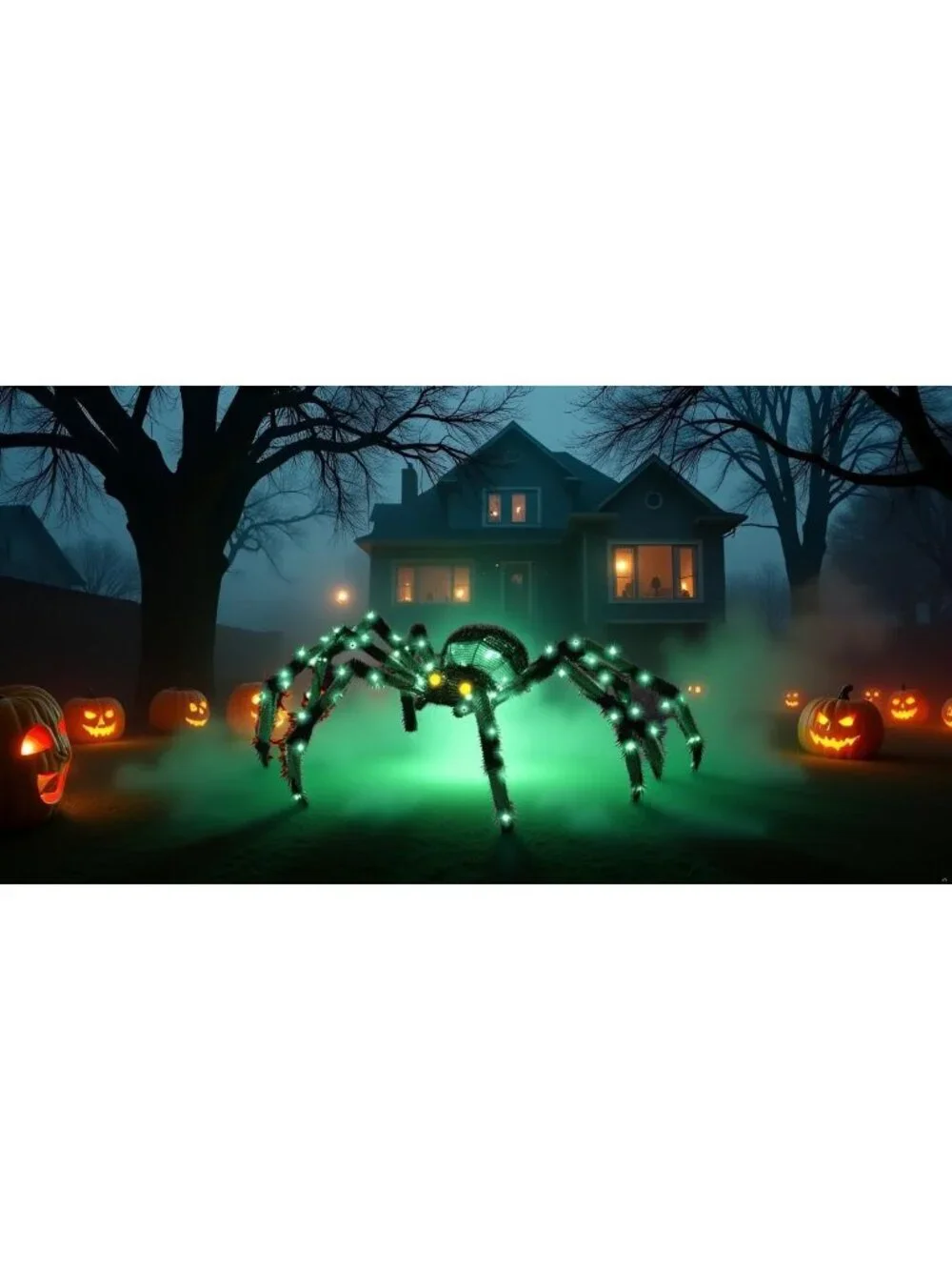 Giant 4.2Ft Light Up Spider Halloween Decoration with 90 LED Lights for Yard